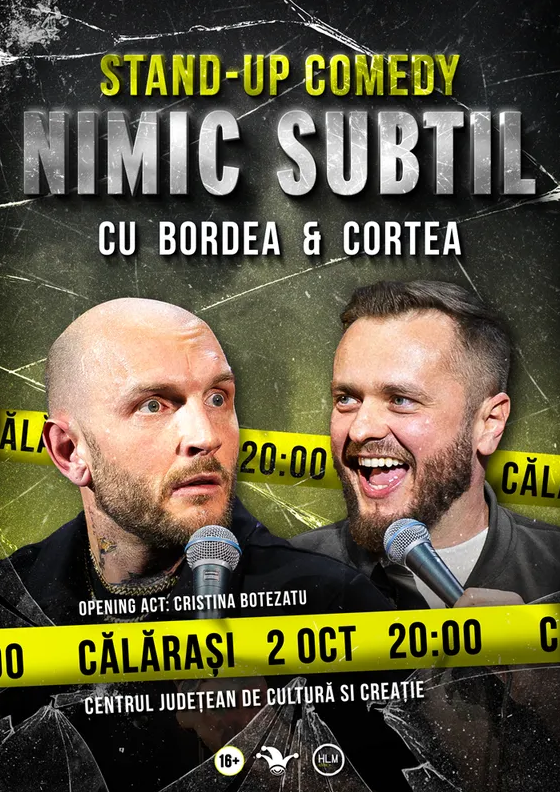 Cătălin Bordea și Nelu Cortea vin la noi cu noul show de stand-up comedy – „Nimic subtil”.